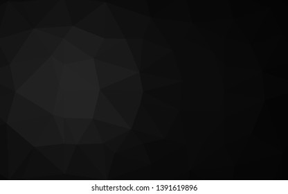 Dark Silver, Gray vector triangle mosaic texture. A sample with polygonal shapes. Template for your brand book.