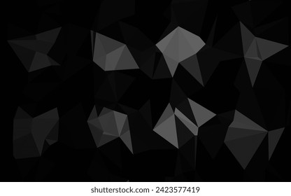 Dark Silver, Gray vector triangle mosaic template. Creative illustration in halftone style with gradient. New texture for your design.