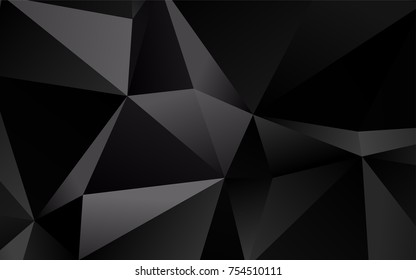Dark Silver, Gray vector triangle mosaic background. A vague abstract illustration with gradient. Brand-new style for your business design.