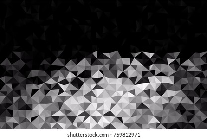Dark Silver, Gray vector triangle mosaic template. Shining illustration, which consist of triangles. The textured pattern can be used for background.