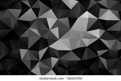 Dark Silver, Gray vector triangle mosaic background. Shining illustration, which consist of triangles. Triangular pattern for your business design.