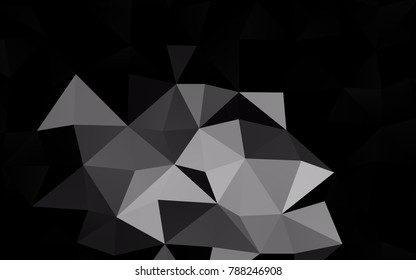 Dark Silver, Gray vector triangle mosaic pattern. A sample with polygonal shapes. Brand-new design for your business.