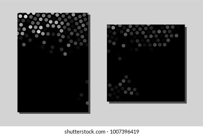 Dark Silver, Grayvector brochure for ui, ux design. Booklet with textbox on colorful abstract background. New design for a poster, banner of your website.