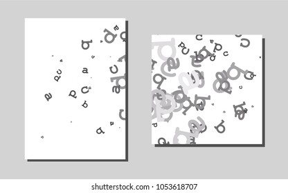 Dark Silver, Grayvector brochure for ui, ux design. Glitter abstract design concept with text box. Beautiful design for cover of notepads.