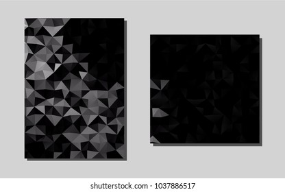 Dark Silver, Grayvector cover for Envelopes. Glitter abstract design concept with text box. Pattern for beautiful business cards, folders.