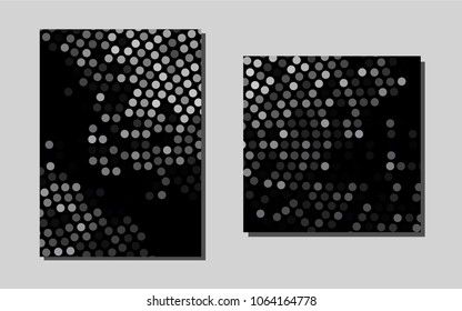 Dark Silver, Grayvector cover for Envelopes. Glitter abstract design concept with text box. Pattern for ads, leaflets, labels of your business.