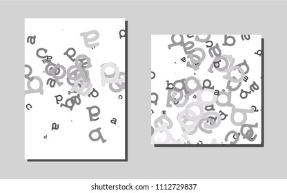 Dark Silver, Grayvector pattern for posters. Abstract booklet on colored background with gradient. Pattern for beautiful business cards, folders.