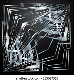 Dark silver Light Abstract Technology background for computer graphic website internet. circuit