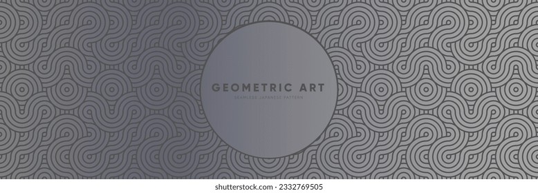 Dark Silver Seamless Geometric Pattern with a Halftone Fashion Design - Vintage Retro Style in Metallic Brutalism from Japanese, Chinese, Indian, Korean Islamic Traditions.