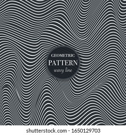Dark silver waving line geometric pattern background for cover, greeting card, flyer. fabric print, abstract textured design wallpaper. Creative vector illustration template