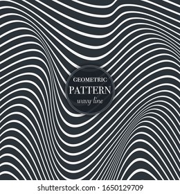 Dark silver waving line geometric pattern background for cover, greeting card, flyer. fabric print, abstract textured design wallpaper. Creative vector illustration template