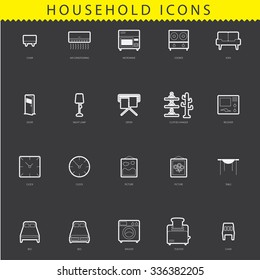 Dark Simple Household Web Icons