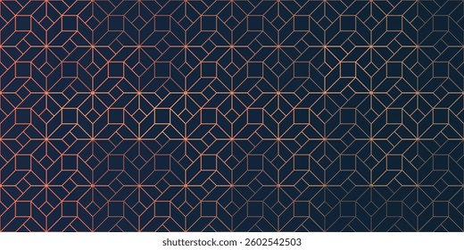 Dark Simple Minimalist Modern Style 3D Transparent Line-art, Rectangular Grid Pattern - Editable Abstract Geometric Background Design, Vector Template