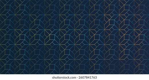 Dark Simple Minimalist Modern Style 3D Transparent Line-art, Rectangular Grid Pattern - Editable Abstract Geometric Background Design, Vector Template