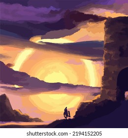 A dark and sinister surreal landscape