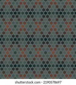 Estrella oscura de seis puntas. Patrón de fondo abstracto sin inconvenientes. Diseño de textura para ilustración vectorial.