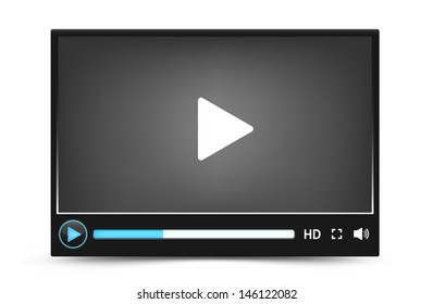Dark skin of web video player vector interface