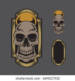 dark skull frame art work