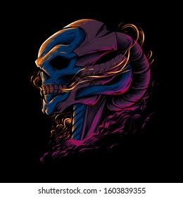 Dark skull head vector illustration