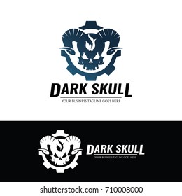 Dark Skull logo design template. vector illustration