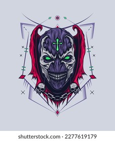dunkler Schädel-Logo, Vektorgrafik