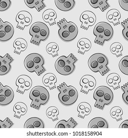 dark skull on grey background