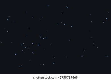 A dark sky filled with numerous small blue dots representing stars