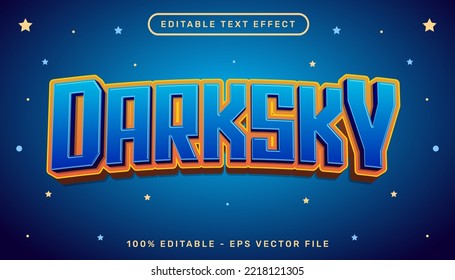 dark sky light color 3d text effect and editable text effect