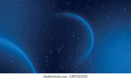 dark sky night stars and cyan moon
