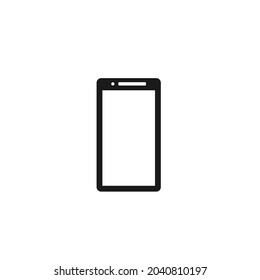 un icono de teléfono inteligente oscuro aislado en blanco