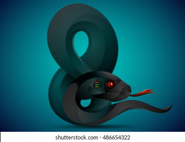 dark snake cyborg - 3D illustration