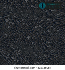 Dark snake skin vector. Closeup of snake skin.