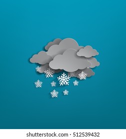 dark snow cloud with snowflakes icon on blue background