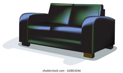 Dark Sofa over white. 