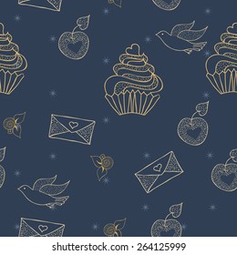 Dark soft  cupcake pattern