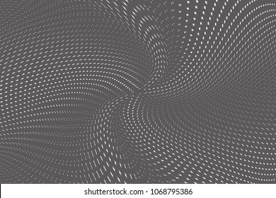Dark soft wavws halftone dots pattern texture background. Black and white pixels. Modern dotted vector illustration. Abstract wavy lines. Points backdrop. Gradient spotted pattern