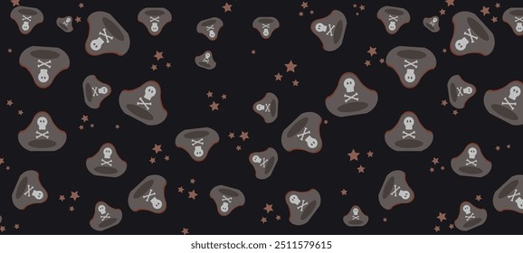 A dark and somewhat ominous pattern set against a deep black background