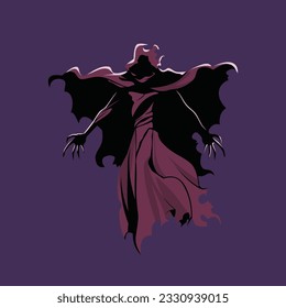 dark sorcerer cartoon vector illustration