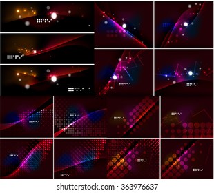 Dark space abstract background set