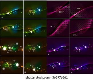 Dark space abstract background set