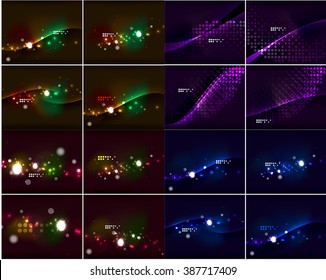 Dark space abstract background set