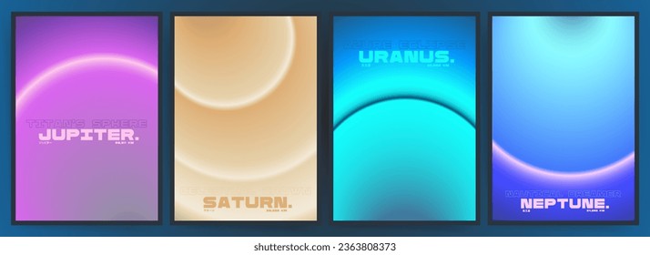 Dark Space Aesthetic Canvas Set in Neon Gradients. Abstract Sci-Fi Poster Backgrounds with Luminous Rings. Cyberpunk and Brutalist Design Templates for Celestial Events, and Futuristic Tech Covers.