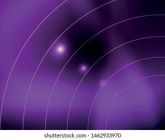 Dark space with neon color glowing lights abstract background. Vector techno circles template