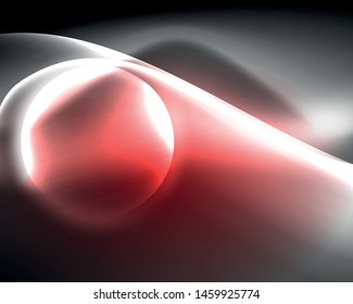 Dunkler Raum mit glänzenden Neonlichtwellen. Abstraktes Concept-Grafikelement. Vektorneonhintergrund. Technischer Hintergrund. Schwarzer Hintergrund.