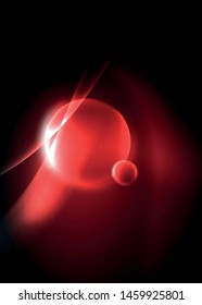 Dark space with shiny neon light motion waves. Abstract concept graphic element. Vector neon background. Technology background. Black background.