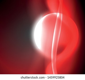 Espacio oscuro con brillantes olas de movimiento neón. Resumen del elemento gráfico de concepto. Fondo de neón vectorial. Antecedentes tecnológicos. Fondo negro.