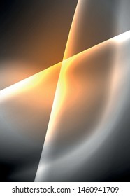 Dark space with shiny neon light motion waves. Abstract concept graphic element. Vector neon background. Technology background. Black background.