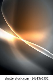 Dark space with shiny neon light motion waves. Abstract concept graphic element. Vector neon background. Technology background. Black background.