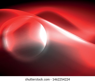 Dark space with shiny neon light motion waves. Abstract concept graphic element. Vector neon background. Technology background. Black background.