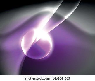 Dark space with shiny neon light motion waves. Abstract concept graphic element. Vector neon background. Technology background. Black background.